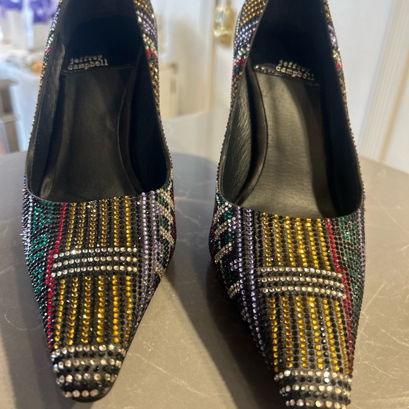 Elegant Multicolor embellished Crystal Stiletto Heels - Picture 9 of 13